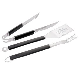 CHAR-BROIL® Grillbesteck 3-tlg. Schwarz/Silber 45x10x3,5 cm (LxBxH)