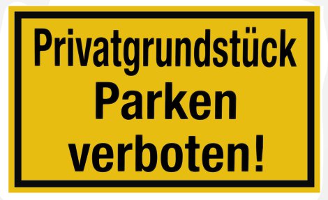 ALPERTEC Schild Privatgrundstück Parken verboten Gelb/Schwarz 25x15 cm