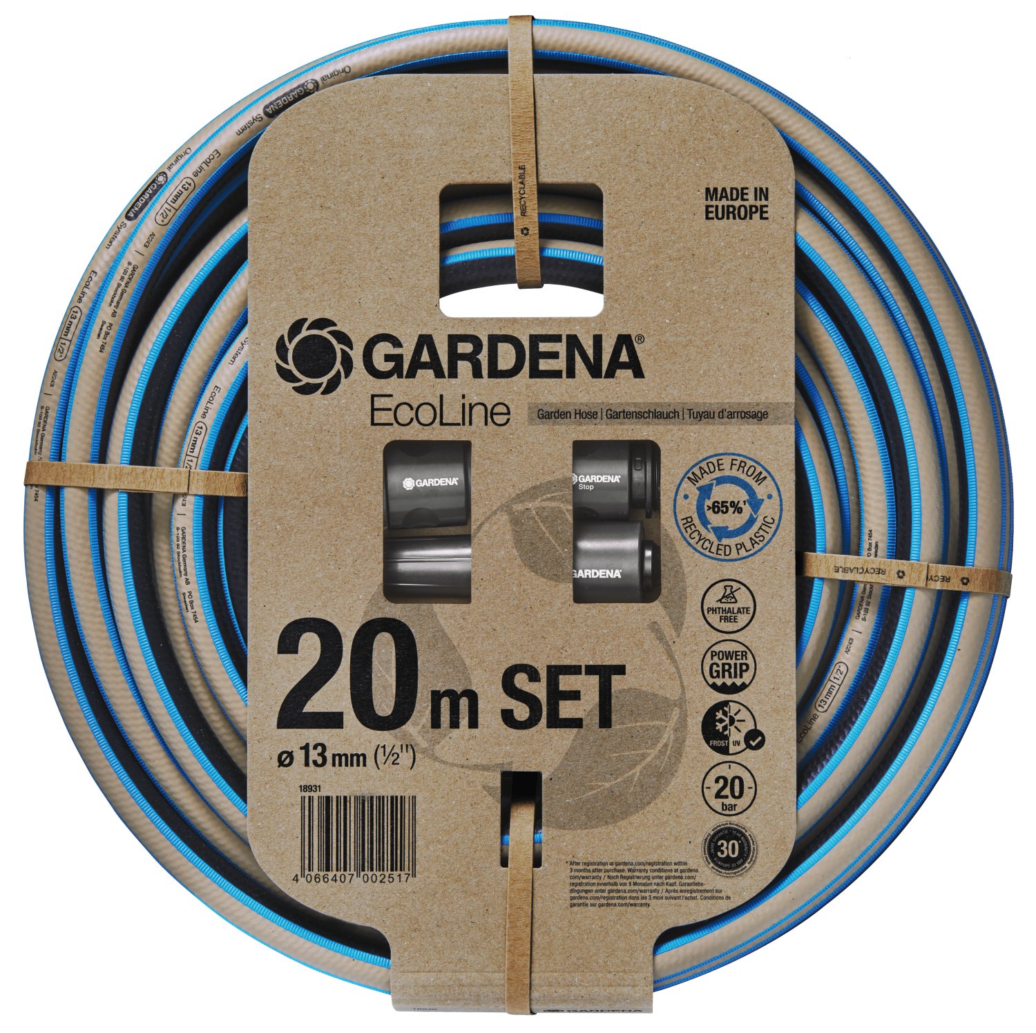GARDENA Schlauch EcoLine mit Syt-Teilen 1/2" 20 m