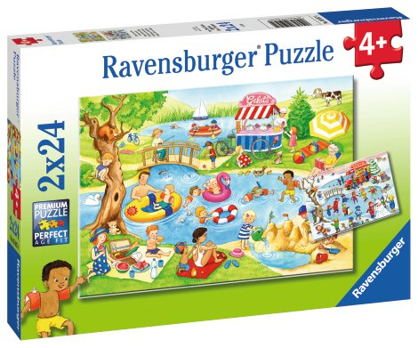 RAVENSBURGER Puzzle Freizeit am See 2x24-tlg.