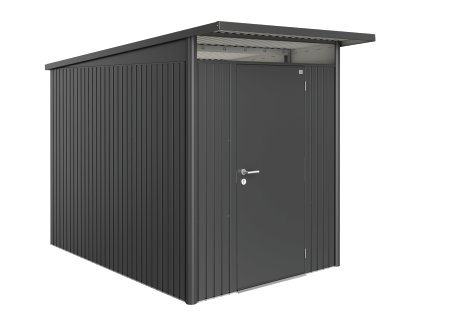 BIOHORT Gerätehaus A3 AvantGarde® 180x300x218 cm mit Standardtür, Dunkelgrau-Metallic