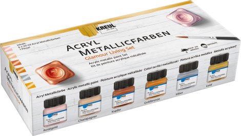 KREUL Acryl Metallicfarbe-Set Glamour Living 6x20 ml