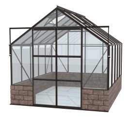 VITAVIA Gewächshaus Cassandra 8300 ESG 3 mm Schwarz, Sockel Herbstlaub