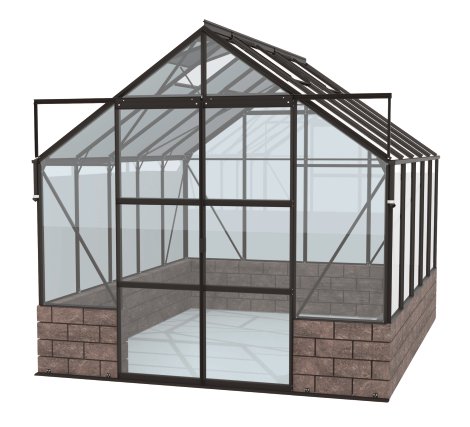 VITAVIA Gewächshaus Cassandra 8300 ESG 3 mm Schwarz, Sockel Herbstlaub