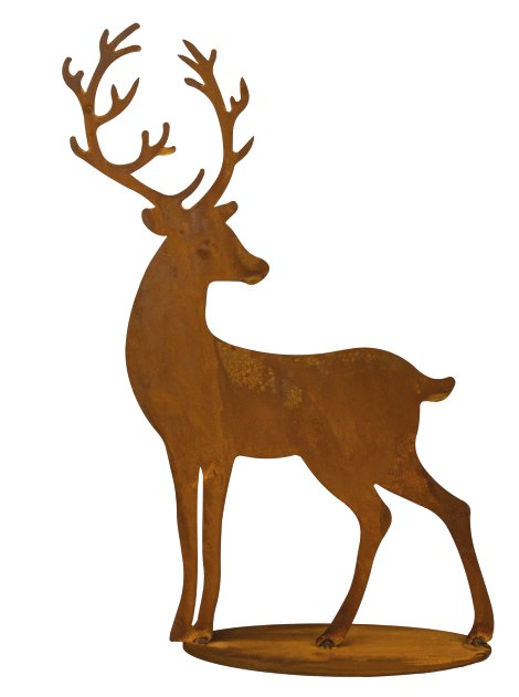 Gartenfigur Hirsch Leon Bodenplatte 60x76 cm (BxH)