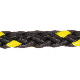 Polyester Spinnfaser Hochfest geflochten Schwarz/Gelb 12 mm