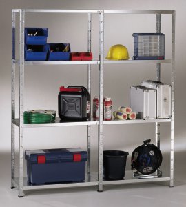 SCHULTE REGALWELT Grund + Anbauregal 8 Böden verzinkt 180x240x50 cm