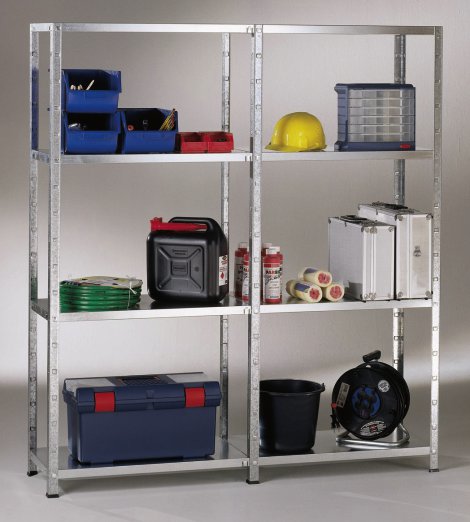 SCHULTE REGALWELT Grund + Anbauregal 8 Böden verzinkt 180x240x50 cm