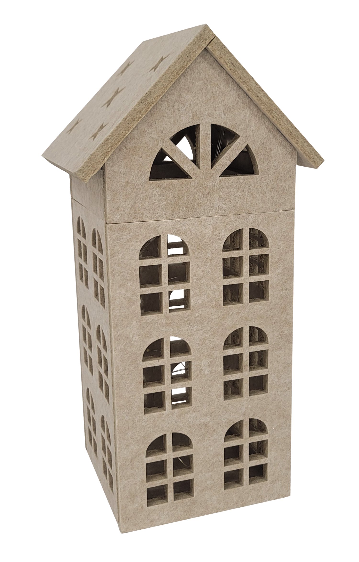 LED-Dekofigur Haus Khaki