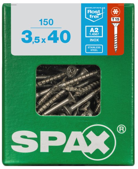 SPAX Schraube A2 Torx 3,5x40 L 150 Stk.