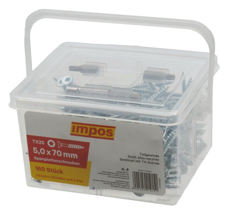 Spanplatte Schraube IP Torx 4x60 mm, 70 Stk.