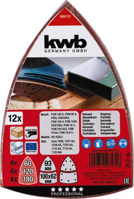 KWB Schleifdreieck Quick-Stick Bosch-PSM 12 Stk.