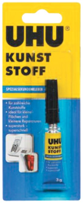 UHU Spezialsekundenkleber für Kunststoff 3 g