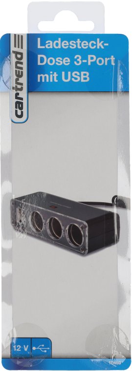 CARTREND Ladesteckdose 3 Port mit USB