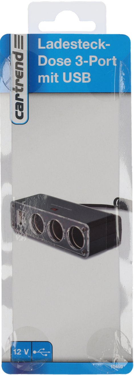CARTREND Ladesteckdose 3 Port mit USB