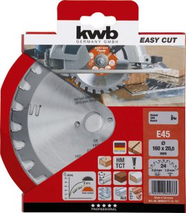 KWB Kreissägeblatt hartmetall 45E 160x20 mm