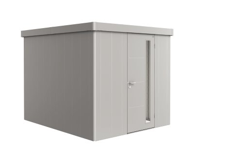 BIOHORT Gerätehaus Neo 3B Standardtür 236x292x222 cm, Silber-Metallic