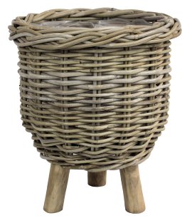Pflanzkorb Rattan mit Füßen