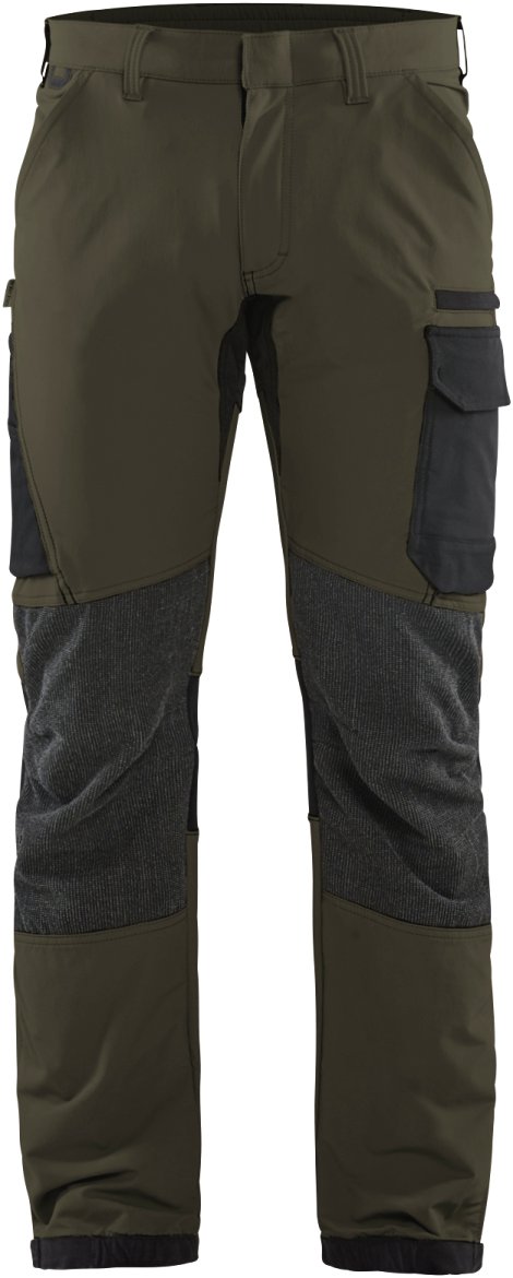 BLÅKLÄDER Service Arbeitshose 4-Wege-Stretch Dunkel Oliv/Schwarz C62