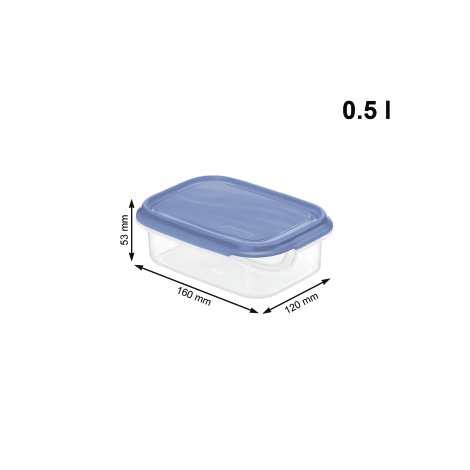 ROTHO Kühlschrankdose Blau 0,5 l 16x12x5,3 cm