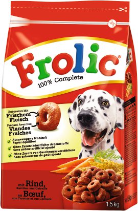 FROLIC Hundenahrung Rind+Karotten+Getreide