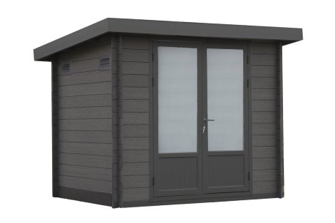 WOLFF FINNHAUS Gartenhaus Bella 2319 Grau 28 mm