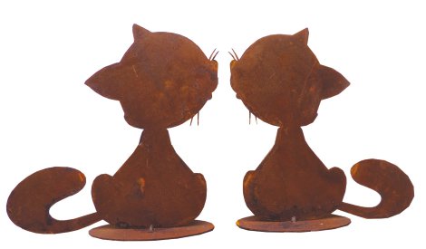 Gartenfigur Katzenpaar Sissi 2-tlg. klein 20 cm, groß 25 cm