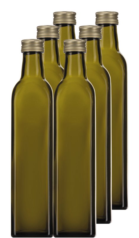 KOSTBARMACHER Flasche Marasca Oliv Verschluss Gold 6x250 ml