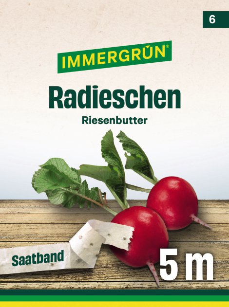 IMMERGRÜN Tütensamen Radieschen Riesenbutter