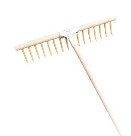 LOFER RECHEN Holzrechen 16 gerade Kunststoffzinken mit Stiel