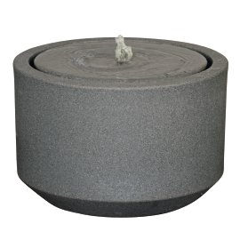 KENT LIVING Dekobrunnen rund Grau 40x40x26 cm