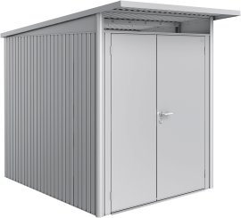 BIOHORT Gerätehaus Avantgarde mit Doppeltür, silber-metallic