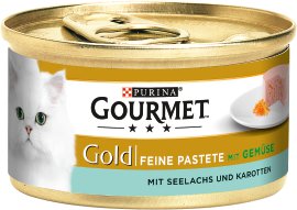 GOURMET Gold Feine Pastete Gemüse, Lachs und Karotten 12x85 g