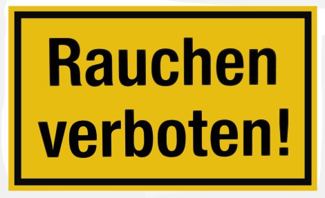 ALPERTEC Schild Rauchen verboten Gelb/Schwarz 25x15 cm