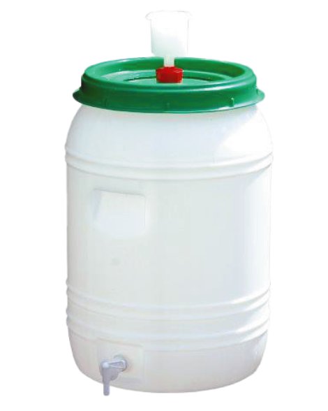 Fass AWF mit Gärglocke & Hahn Weiß 60 l