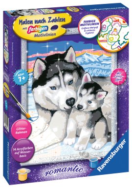 RAVENSBURGER Malen nach Zahlen Husky Kuss