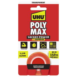 UHU Poly Max Doppelband Transparent 