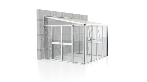 VITAVIA Anlehngewächshaus Helena 7000 ESG 3 mm Weiß