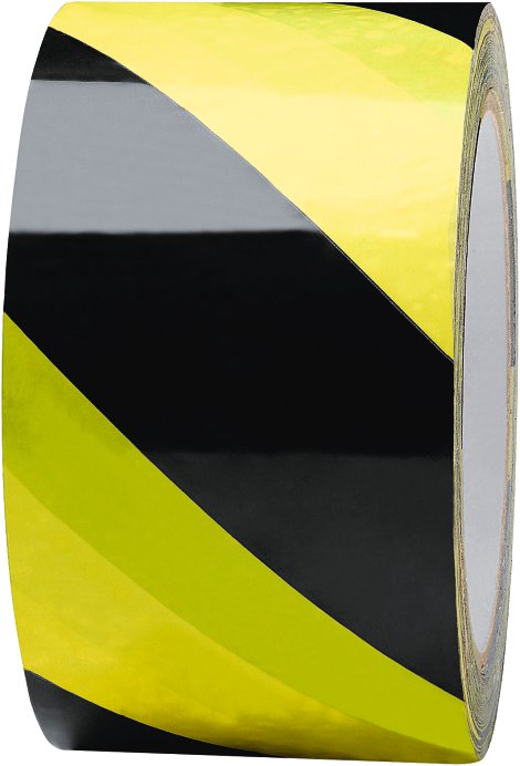 Absperrband schwarz/gelb 60 mm x 66 m