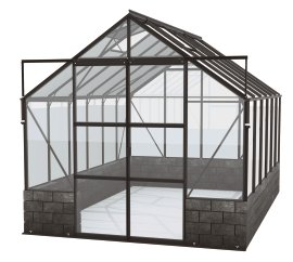 VITAVIA Gewächshaus Cassandra 9900 ESG 3 mm Schwarz, Sockel Basalt