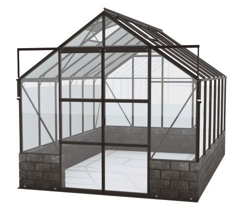 VITAVIA Gewächshaus Cassandra 9900 ESG 3 mm Schwarz, Sockel Basalt