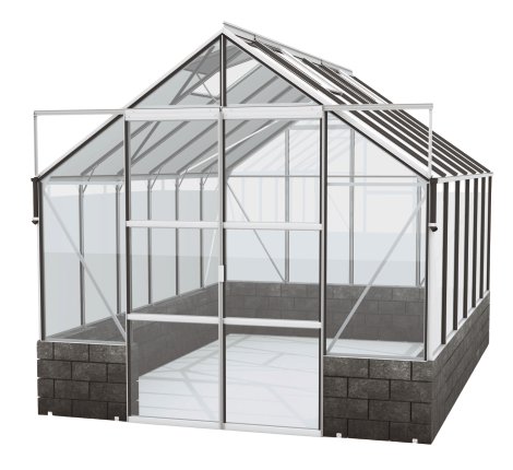 VITAVIA Gewächshaus Cassandra 9900 ESG 3 mm, Sockel Basalt