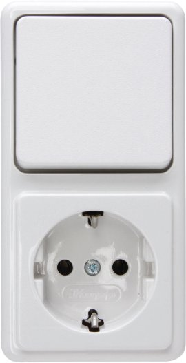 KOPP AP-Steckdosenkombi mit Schalter AP Arktisweiß