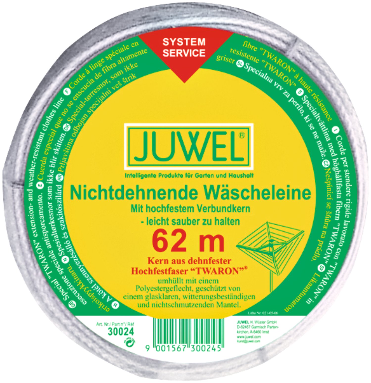 JUWEL  Wäscheleine Twaron 62m