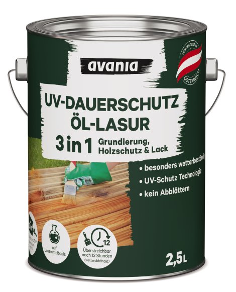 AVANIA Dauerschutz-Öllasur Nussbraun 2,5 l