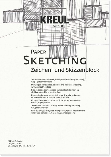 KREUL Paper Sketching 20 Blatt 120 g/m², DIN A4