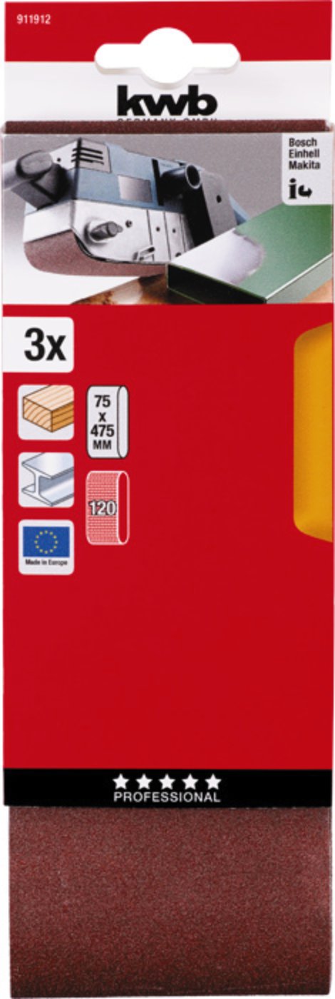 KWB Schleifband K120 75x457 mm