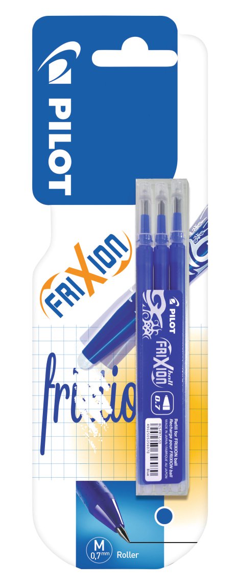 Pilot Frixion Ball Aktionspack: 2 Stifte + 3 Minen (blau, 0,7 Mm) – Radierbarer Tintenroller