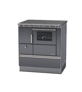 LOHBERGER Holzherd Rega 75 mit Stahlplatte 6 kW Anthrazit