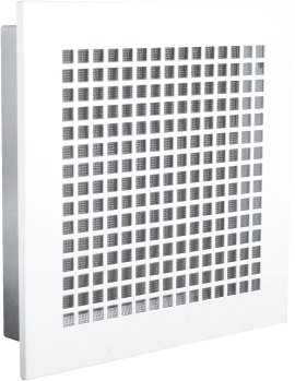 Lüftungsgitter aus Metall mit Fliegengaze und Einbaurahmen Weiß 235x235 mm